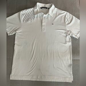 [XL]Travis Mathew White Polo Shirt One Quilted Shoulder